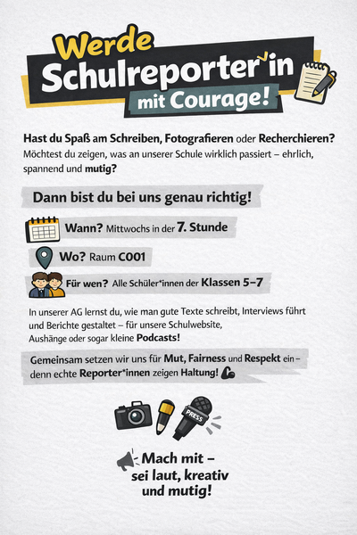 AG Schulreporter Flyer